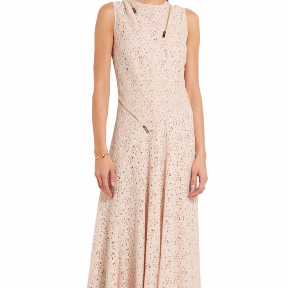 Stella McCartney Sleeveless Lace Midi Dress w/ Zip